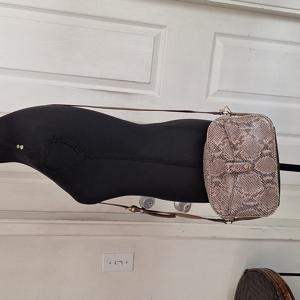 G.I.L.I. GILI Snake Print Leather Crossbody Bag Suede and Leathers